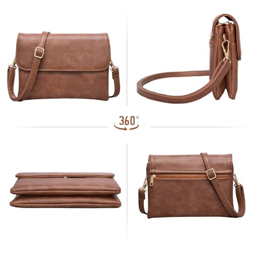 Image of Small Crossbody Bags for Women,Vegan Leather Cell Phone Purse with Adjustable Shoulder Strap for Travel