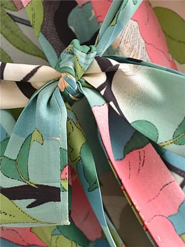 Mnjyihy Women Floral Print Rayon Cotton Sashes Bohemian Kimono Robe V Neck Boho Bikini Cover-Ups4