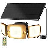 intelamp Outdoor Solar Flood Light Waterproof, Upgraded 6000mAh 1500LM/3000K Warm White...