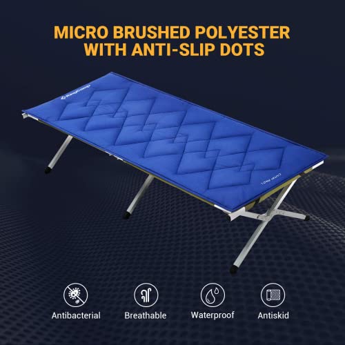 Kingcamp Camping Sleeping Pad Cotton Cot Mat,75"* 25" Thicker Soft Warm Non-Slip Heated Cot Mattress Topper For Camping Hiking,Grey,Blue #TOP5