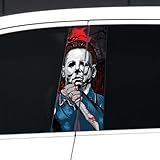 Halloween Cars Body Horror Sticker, Horror Car Center Pillar Decals,Classic Movie Characters Michael Myers Scary Child Door Window Pillar Posts Trim 11in*18.89in(Michael Myers)