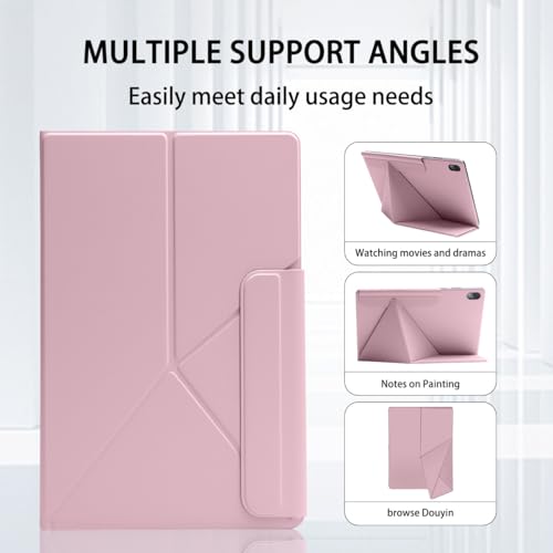 Image of Magnetic Case for Samsung Galaxy Tab S11 (11 inch) 2025 - Model SM-X730 /SM-X736 Tablet with S-Pen Holder, Auto Wake /Sleep Smart Tablet Cover, Pink