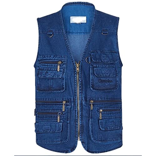 多機能デニムベスト メンズ 登山 多機能ベスト アウトドアベスト 多機能デニムベスト 作業服 ミリタリー プレゼント ポケット多い おしゃれ-4XL - LIUQIAN - 商品画像