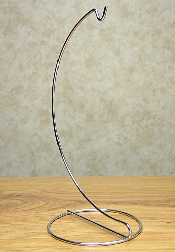 BANBERRY DESIGNS Silver Ornament Christmas Display Stand - Jewelry - Terrarium Displayer - Smooth Chrome Metal - 9 Inches High - Craft Accessory - Set of 6