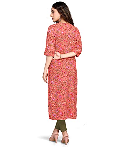 Image of Rajnandini Women's Cotton Straight Fit Straight Kurti