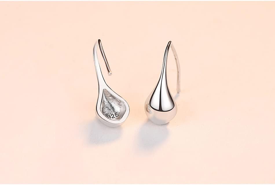 Wicary Small Teardrop Hook Earrings Sterling Silver Waterdrop Dangle Earrings for Women - Image 2