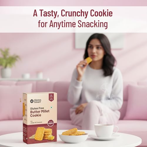 Image of Lo Foods Millet Jaggery Cookies 200g x 2 | Gluten Free Butter Cookie | No Maida No Palm Oil Biscuits | No Added Sugar Biscuits | Butter Biscuit