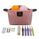 Kit Uncinetto Completo, Set Uncinetto per Principianti con Borsa Impermeabile, 5 Uncinetti...