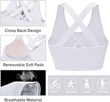 ANGOOL Brassiere Sport Femme Maintien Fort Elastique Amovibles Coussinets Fitness Yoga Soutien Gorge Sport, Blanc, S ANGOOL Brassiere Sport Femme Maintien Fort Elastique Amovibles Coussinets Fitness Yoga Soutien Gorge Sport, Blanc, S