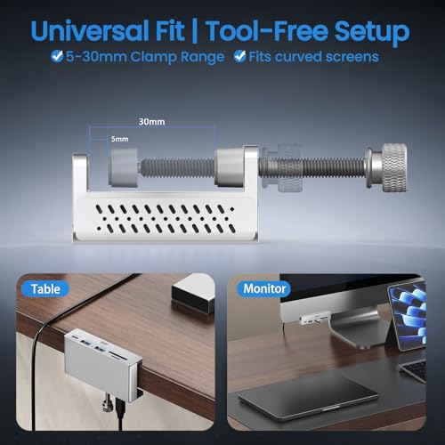 Hub USB C avec pince EJAY pour MacBook et iPad Pro - 3