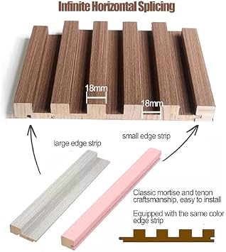 3d Decorative Wall Paneling, TV Background Wooden Wall Panels Decor Slat Wall Paneling, Black White Blue Green Heavy Duty Diy Wall Covering for Living Room Bedroom Office, 240 220 200 180cm