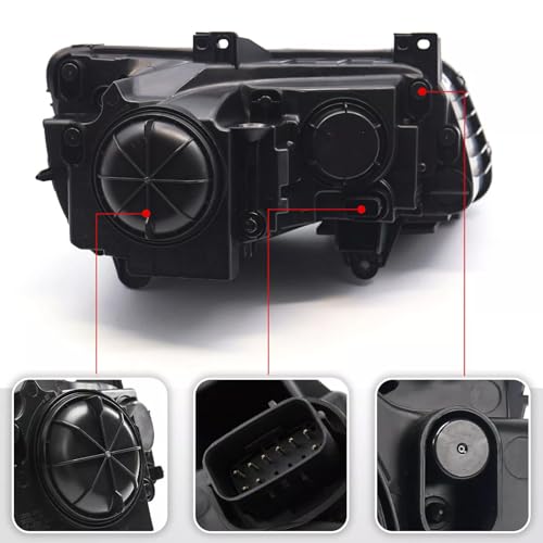 2PCS Headlights Assembly with Bulbs For 2011-2014 2015-2020 2021 2022 2023 Chrysler 300 Base S C Touring Limited Replacement Headlamp Black Housing Clear Reflector With LED Daytime Running Light by Aresparts - Image 6