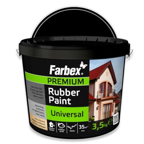 FARBEX Peinture Caoutchouc Liquide 3,5 kg Noir