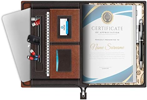 FEDUS 20 Leafs Multipurpose Leatherette Professional File Folders for Certificates,Documents Holder, Document Bag,Portfolio, Executive File A4 Size Documents Holder with 20 Leafs for Men and Women