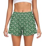 Yuiboo Scooter Green White Athletic Shorts for Women Bike Shorts for Lady S