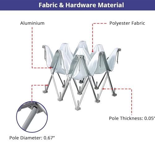 BannerBuzz Fabric Pop Up Curved Display Frame Only, Aluminum Hardware Stand for Trade Show Backdrop, 17 mm Pole, 1.4 mm Thickness (10 x 8 ft)