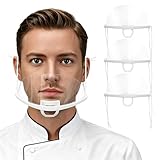 Operitacx 10 Pcs Clear Face Masks - Anti-Fog Transparent Open Face Shields, Reusable Mask for Foodservice, Chef & Restaurant