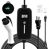 SubSun Level 1 & 2 Portable EV Charger 16Amp 110V-240V Electric Car Charger for All J1772 EVs Includes Chevy Volt Bolt and Nissan Leaf, 17FT Cable with NEMA 6-20 Plug and NEMA 5-15 Adapter