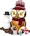 Produktbild Drechslerei Kuhnert Räucherfigur - Raucheule mit Schneemann aus Massivholz - Größe: ca. 15 cm - Made in Germany