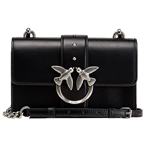Pinko,MINI LOVE BAG ONE SIMPLY,Z99O Nero-Old silver,Donna Borsa,Taglia Unica