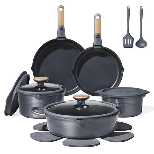 CAROTE 17Pcs Titanium Cookware Set