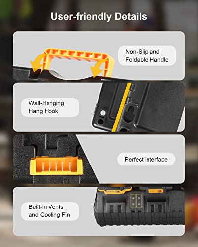 Lenoya Substituição do carregador de bateria DCB104 para estação de carregamento de bateria máxima D