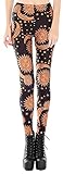 Sister Amy Women's High Waist Galaxy Printted Ankle Elastic Tights Legging Sun/Moon US S