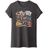 Southern Revival Nightlife Graphic T Shirt, Vintage Country Music Collage Party Tee, Unisex Adult Size S – 2XL (US, Alpha, XX-Large, Regular, Regular, Dark Heather Grey)