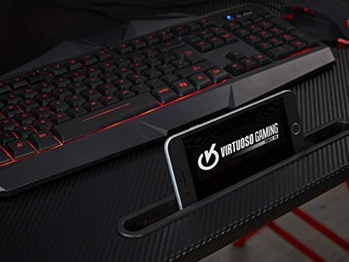 Virtuoso Gaming Power On Virtuoso Black & Red Gaming Computer Office Storage Desk W172 x H92 x D66 cm, Particle Board