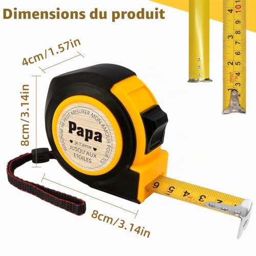 Cadeaux Papa,Idee Cadeau Fete Des Peres,Original Cadeau Anniversaire Papa,Mètres Ruban,Cadeau Fête Des Pères Personnalisé,Cadeau pour Papa,Cadeau Pere,Cadeau Homme Papa,Cadeau Noel Papa – vue 2