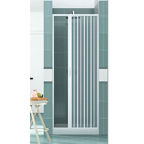 BOX DOCCIA PVC RIDUCIBILE SOFFIETTO LATERALE NICCHIA REVERSIBILE MADE IN ITALY (Da 100 a 80 cm.)