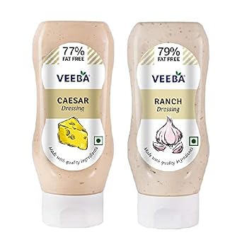 صلصة Veeba Ranch Dressing,300g و Caesar، 300 جرام - عبوة من 2