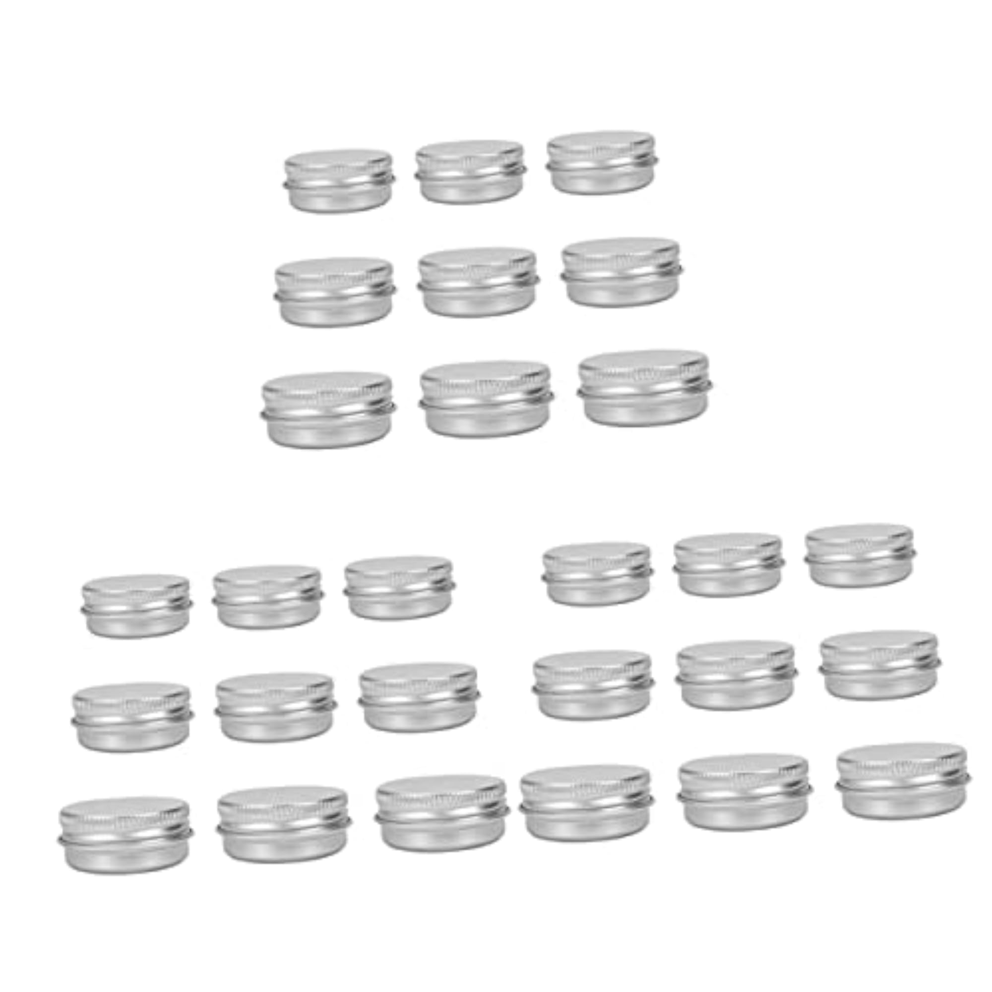 27 Pcs Round Aluminum Can Travel Container Candy Jar with Lid