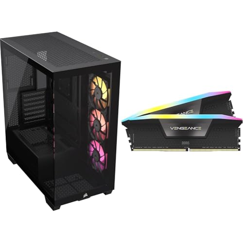 yZbgzCORSAIR iCUE LINK 3500X RGB Tempered Glass ~h^[PCP[X ubN CC-9011280-WW + DDR5-6000MHz fXNgbvPCp VENGEANCE RGB DDR5V