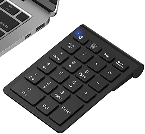 cimetech Bluetooth Numpad, Wireless Numeric Keypad with 22 Buttons Portable Ergonomic Mini Numpad Office Calculating Number Pads for Laptop, Notebook, Desktop, Computer, PC (Black)