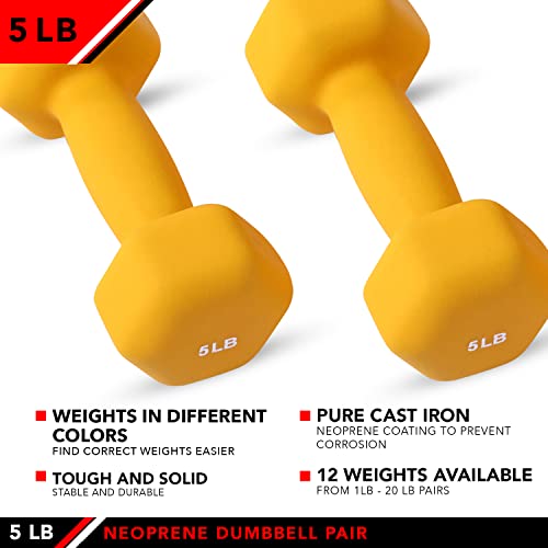 Jfit Neoprene Dumbbell Pairs, 5 Lb #TOP3