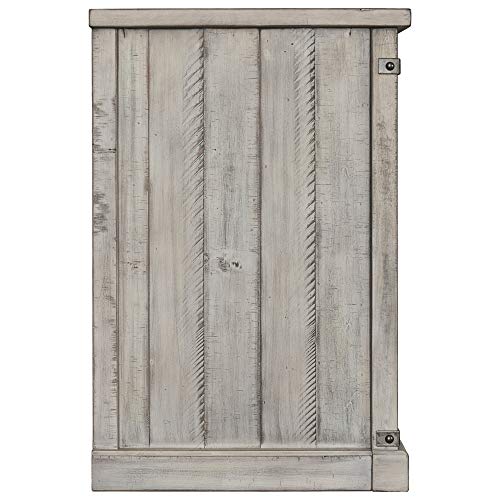 Signature Design by Ashley Carynhurst Modern Farmhouse TV Stand Fits TVs up to 68", Sliding Barn Doors with Adjustable Storage Shelves, Whitewash - Thumbnail 3