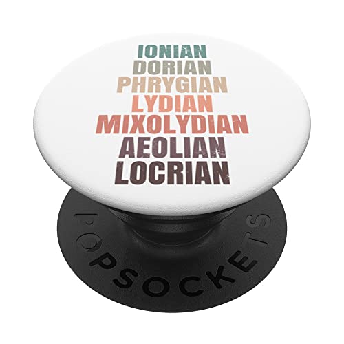Vintage Kirchentonleitern Modale Tonleitern Musik Lehrer PopSockets mit austauschbarem PopGrip ...
