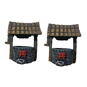 Cabilock 2St antike Miniatur Ziehbrunnen Dekoration