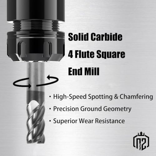 Image of NZ 5 /8 inch 4-Flute Square End Mill | CNC Milling Bits AlTiN Coated Carbide for Alloy Steel, Hardened Steel | 1-Pack