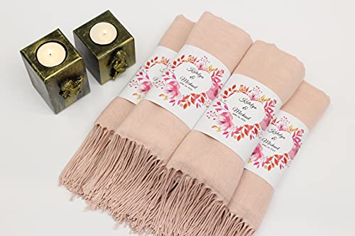 Personalized Women's Scarf Pashmina Shawls and Wraps for Evening Dress, Bridesmaid Wedding Bridal Shawls for Wedding Favors, Bridesmaid Gifts Evening Dress Shawl (pale pink)
