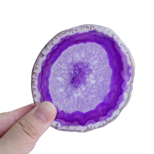 Dessous de verre géode lot de 4 accessoires de bar en pierre colorée 7,6-10,2 cm