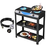 forimo Propane Gas Stove, 2-Burner, Auto Ignition, Portable, Stainless Steel, 19000 BTU/hr, Perfect for Outdoor Kitchens