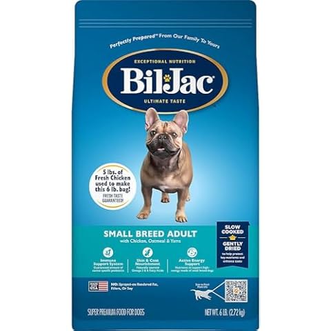 Bil-Jac Dry Dog Food Small Breed Adult Formula 6lb Bag (2-Pack) - Chicken, Oatmeal & Yams - Super Premium Since 1947 Cover