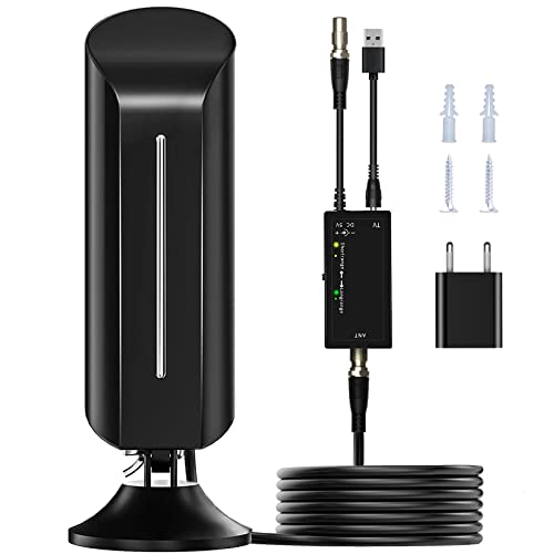 Tv Antenna, Outdoor Hd Digital Tv Antenna Ipx8 Waterproof 300+ Miles Long Range Indoor Hdtv Antenna Support 4K 1080P And Vhf Uhf Tv Free Local Channels Hdtv Antenna, 32.8Ft Coaxial Cable #TOP1