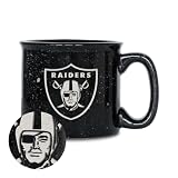 Rico Industries NFL Football Las Vegas Raiders Speckle 12oz Laser Engraved Campfire Mug