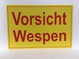 Warnschild -Vorsicht Wespen - 30x20cm 1mm starkes PVC, lichtfest,Löcher in den Ecken. Imker Wespenschützer Bienenberater