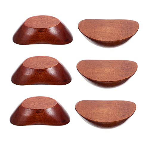 CONGARTENO 6pcs Solid Wood Chopsticks Holder Retro Decor Japanese Spoon Cutlery Holder Decoration for Home Chopsticks Rest Rack Home Decoration Spoon and Chopstick Rest Fork Rest Wooden Brown