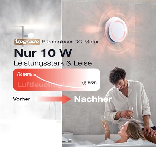 SBONNI Badlüfter 150mm mit Fernbedienung, 2 Richtungen, 6 Geschwindigkeiten Lüfter Bad mit Statusanzeige, Speicherfunktion, Leise Abluftventilator Badezimmer WC Garage Keller Deckenmontage Wandmontage