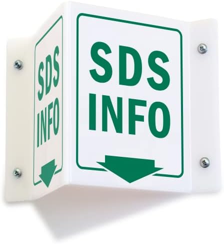 Projecting V-Sign : SDS INFO with Down Arrow, PVC Water Proof Sticker Fixed on SunBoard
